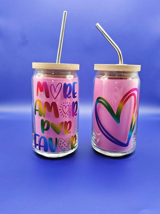 More Amor Por Favor Glass Tumbler